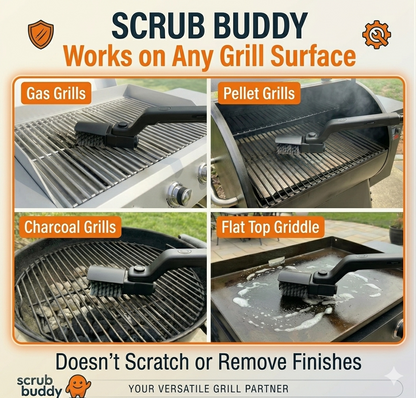 Scrub-buddy electric grill brush