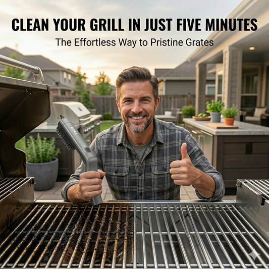Scrub-buddy electric grill brush