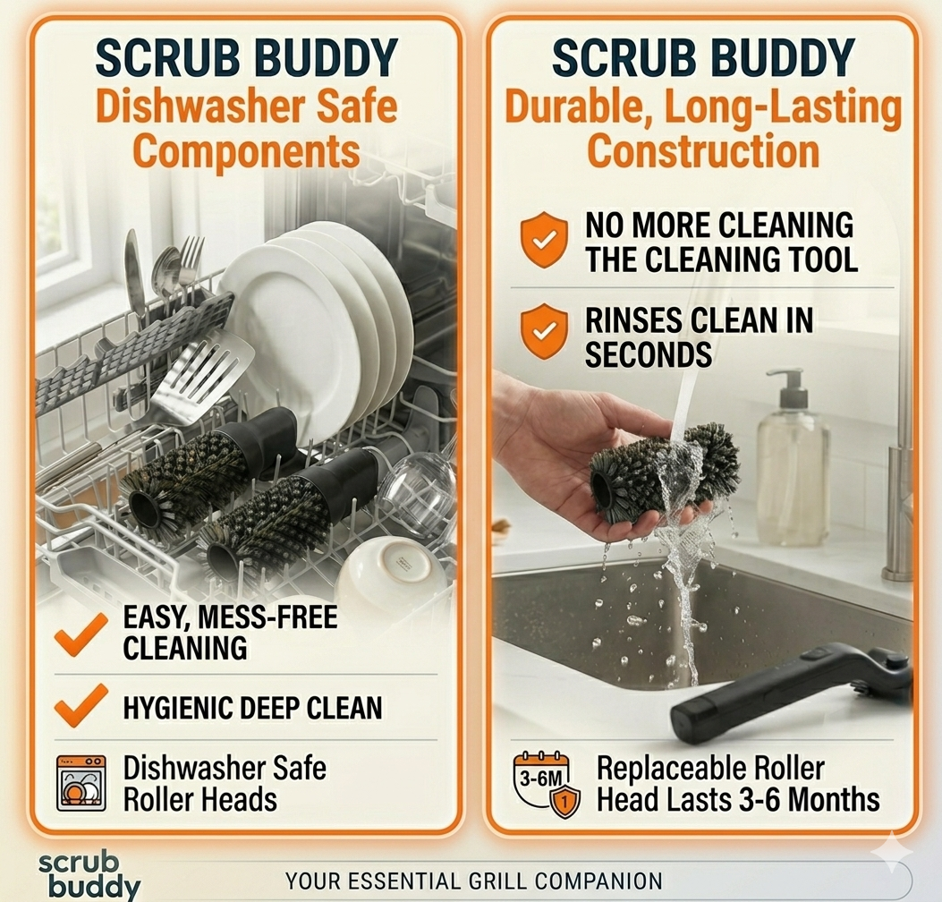 Scrub-buddy electric grill brush