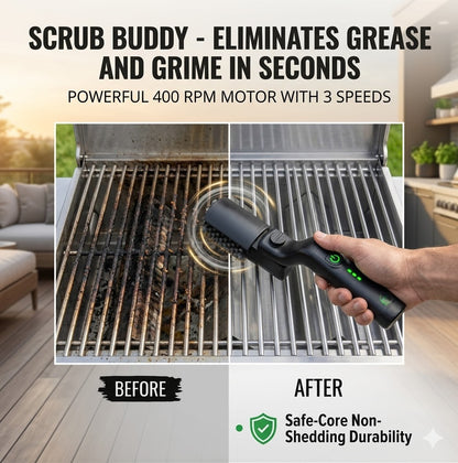 Scrub-buddy electric grill brush